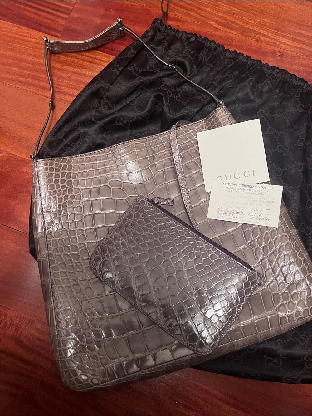 COLLECTORS vintage 2000 Gucci Tom Ford Exotic Alligator Shoulder Bag